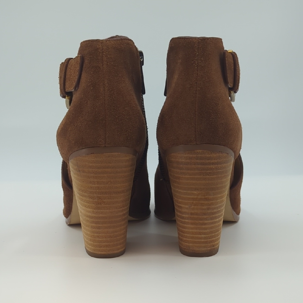 MICHAEL KORS Adams Cutout Suede Booties Brown Sz 10 - Picture 4 of 9